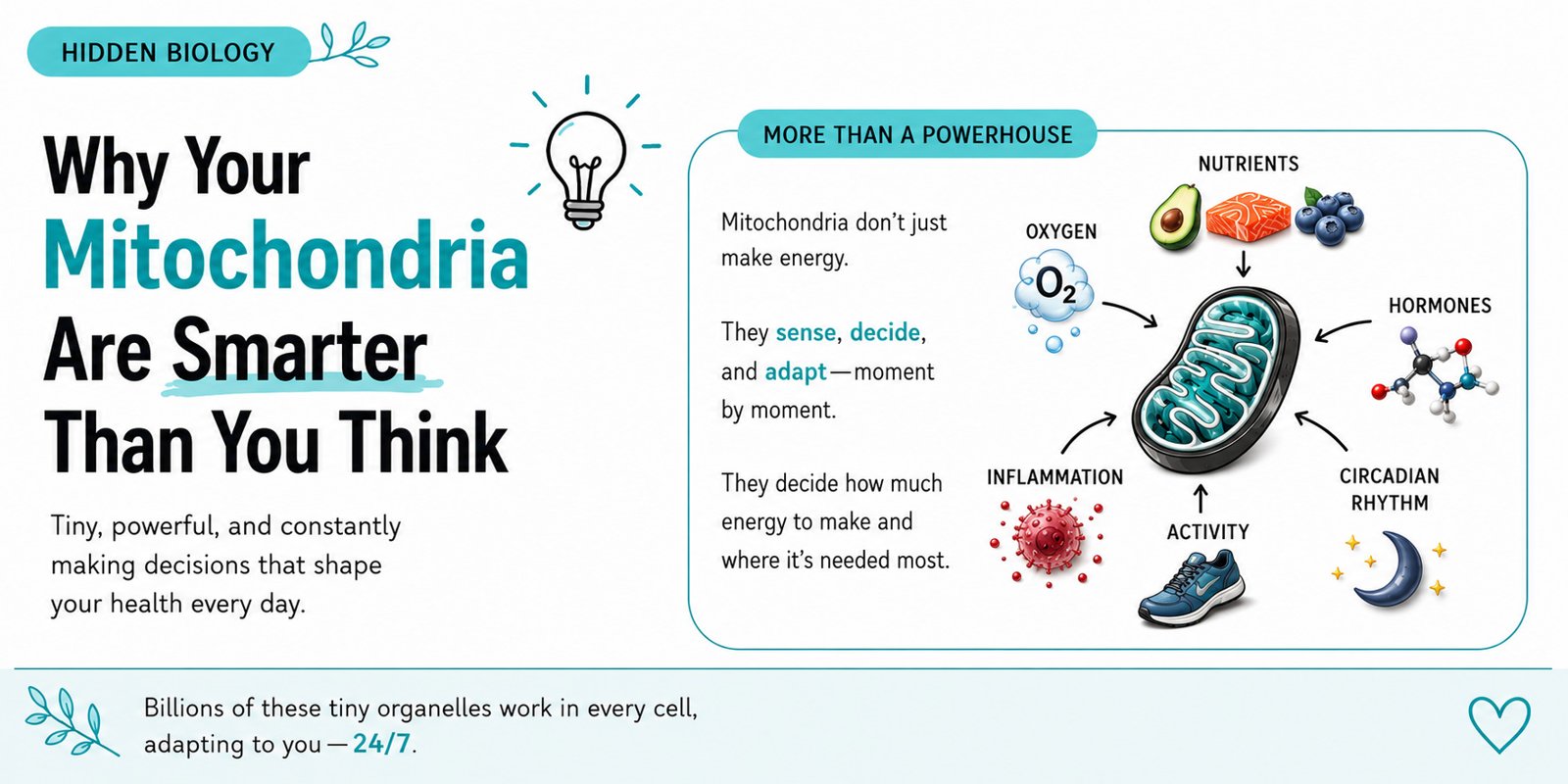Infographic explaining why mitochondria are smarter than you think